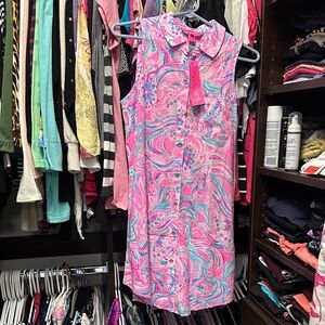 Brand New Lilly Pulitzer Pink and Blue Swirl Mini Dress.